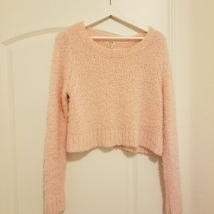 Mossimo fuzzy cropped pink sweater